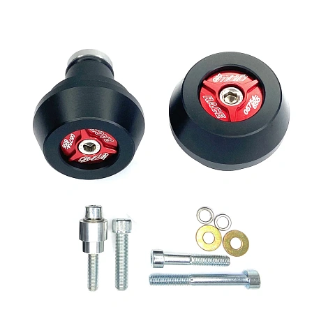 Слайдеры оси заднего колеса мотоцикла GSG с красной анодированной вставкой 60E-30E-O