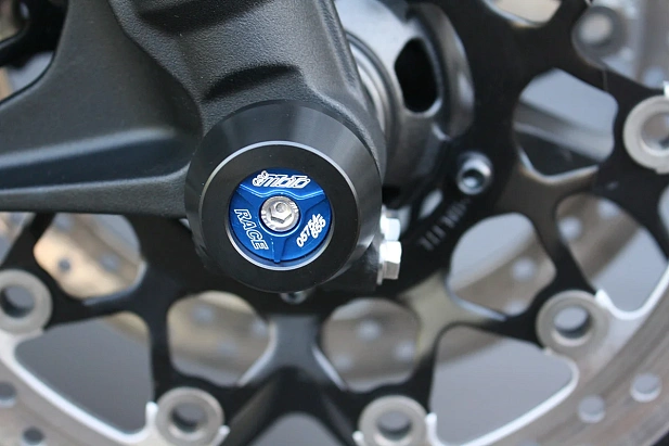 Слайдеры оси переднего колеса мотоцикла GSG с синей анодированной вставкой 28E-50E-O