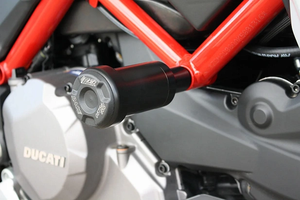 Слайдеры рамы мотоцикла с черными кронштейнами GSG 85493-D18-SH