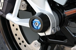 Слайдеры оси переднего колеса мотоцикла GSG с синими анодированными вставками 29E-33E-O