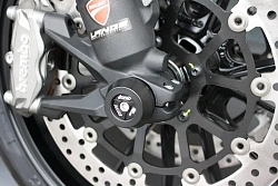 Слайдеры оси переднего колеса мотоцикла GSG с черной анодированной вставкой 33E-37E-O