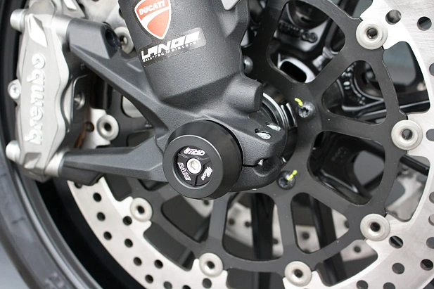 Слайдеры оси переднего колеса мотоцикла GSG с черной анодированной вставкой 33E-37E-O