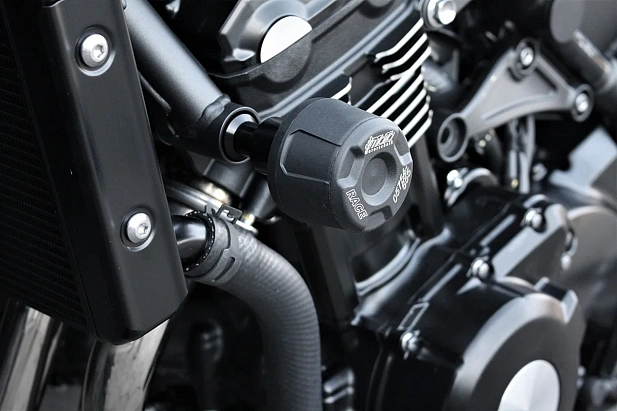 Слайдеры рамы мотоцикла с черными кронштейнами GSG 40602-K68-SH