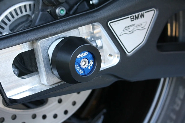 Слайдеры оси заднего колеса мотоцикла GSG с синими анодированными вставками 30E-45E-O