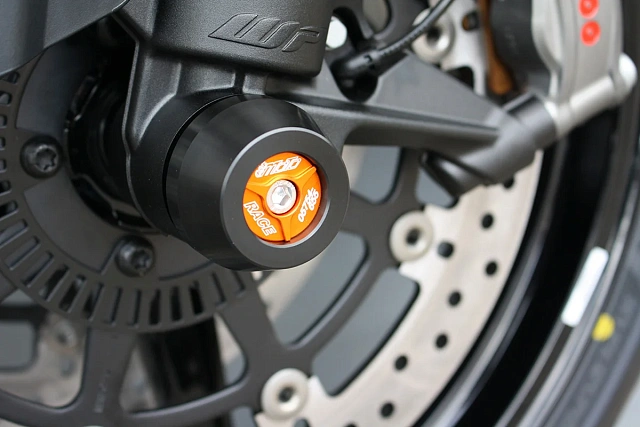 Слайдеры оси переднего колеса мотоцикла GSG с оранжевой анодированной вставкой 33E-34E-254-O