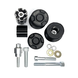 Слайдеры рамы мотоцикла с черными кронштейнами GSG 40602-D38-SH