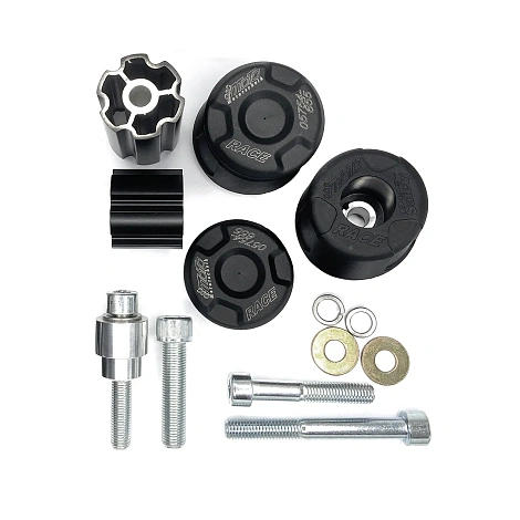 Слайдеры рамы мотоцикла с черными кронштейнами GSG 40602-D38-SH