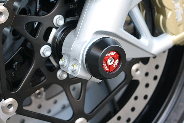 Слайдеры оси переднего колеса мотоцикла GSG с красной анодированной вставкой 30E-33E-49E-O