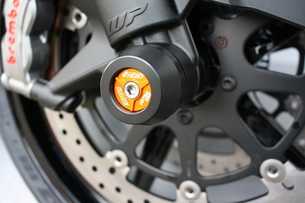 Слайдеры оси переднего колеса мотоцикла GSG с оранжевой анодированной вставкой 33E-34E-254-O