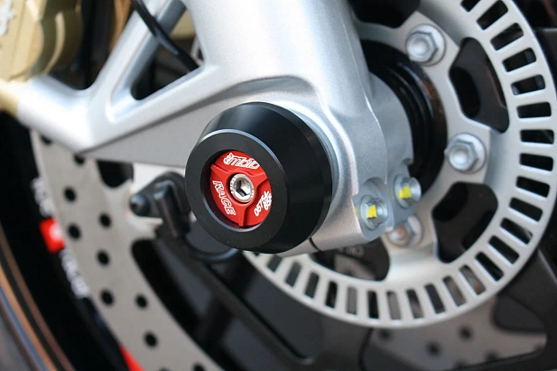 Слайдеры оси переднего колеса мотоцикла GSG с красной анодированной вставкой 30E-33E-49E-O