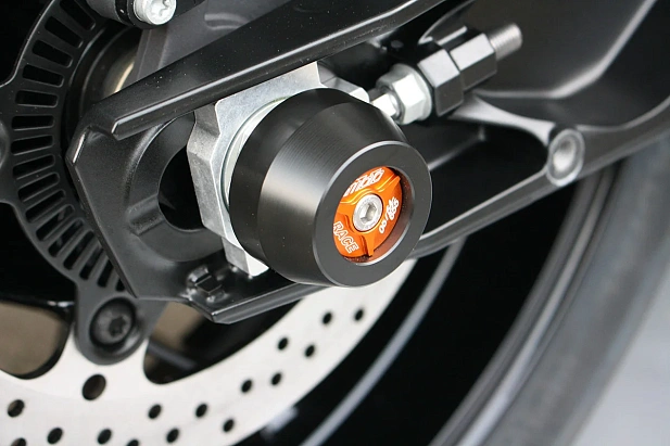 Слайдеры оси заднего колеса мотоцикла GSG с оранжевой анодированной вставкой 33E-33E-O