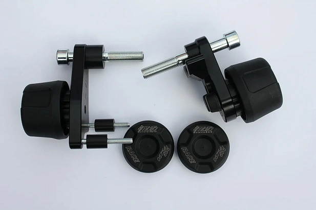 Слайдеры рамы мотоцикла с черными кронштейнами GSG 49490-H21-DS-SH